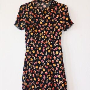 Zara Black Floral Midi Dress